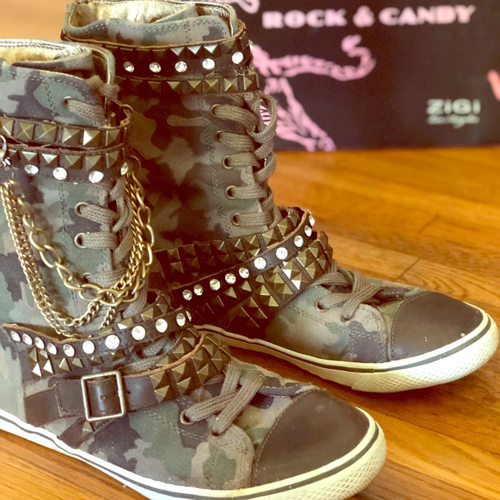 Rock & Candy Chopper Camouflage High Top Sneakers
